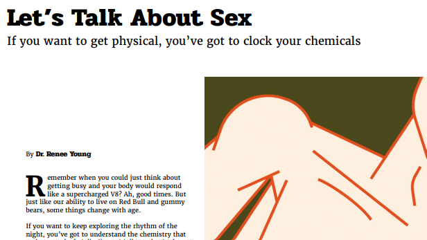 Let's Talk About Sex — Dr. Renee Young's column in Geezer Magazine